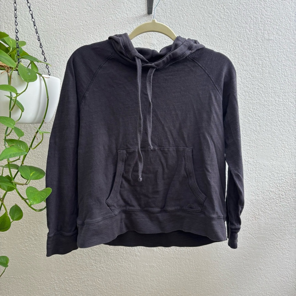 Faherty Sunwashed Slub Hoodie in washed black